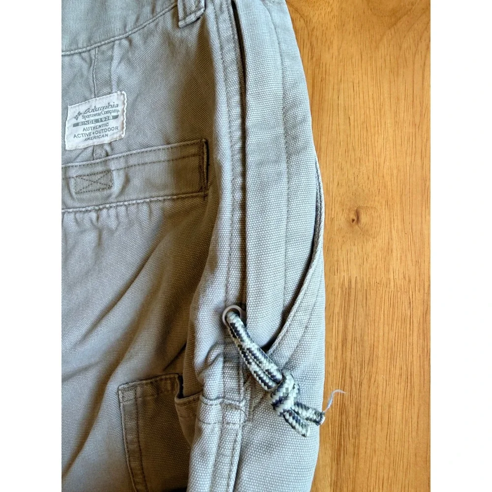 Columbia Sportswear Mens 30 Tan Khaki  Canvas Cargo Shorts AM4194 8in Inseam